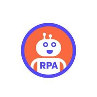 rpa larva del moscardón vector icono, robótico proceso automatización