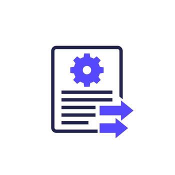 export technical data icon, report vector