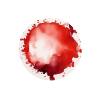 Red Watercolor Round Stain, Round Stain Png, Red Round Stain Png, Transparent Background, AI Generative png