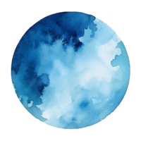 runden Fleck, Blau Aquarell runden Fleck, Blau Aquarell runden beflecken png, transparent Hintergrund, ai generativ png