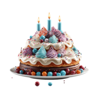 content anniversaire, content anniversaire png, content anniversaire gâteau, content anniversaire ballon, transparent arrière-plan, ai génératif png