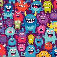 illustration poster of a monster cartoon doodle photo