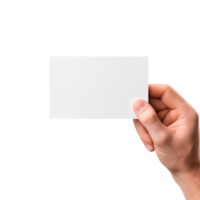 händer innehav en vit kort, händer innehav tom papper png, tom kort med hand, transparent bakgrund, ai generativ png