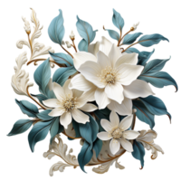 bloemen blad, bloemen blad png, bloemen blad met transparant achtergrond, ai generatief png