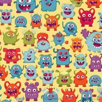 illustration poster of a monster cartoon doodle photo