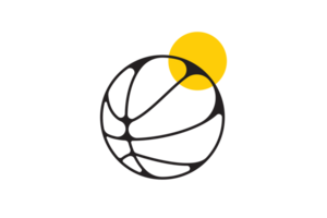 Basketball ball logo design. Sport object and equipment icon concept. Sports training symbol logo design. png