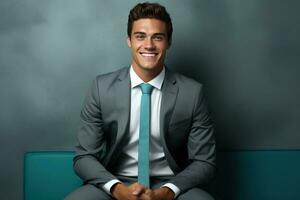 Young business man smiling photo