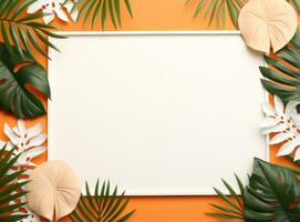 Vivid background with tropical leaves photo