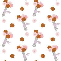 Hand drawn floral flower pattern. vector