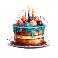 glücklich Geburtstag, glücklich Geburtstag png, glücklich Geburtstag Kuchen, glücklich Geburtstag Ballon, transparent Hintergrund, ai generativ png