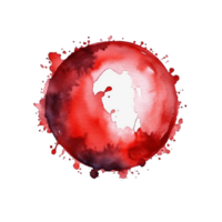 rouge aquarelle rond tache, rond tache png, rouge rond tache png, transparent arrière-plan, ai génératif png