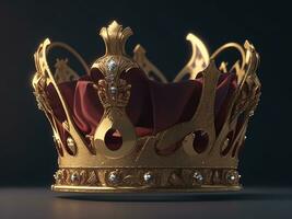 Golden Crown With Diamonds. Generative Ai photo