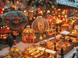 christmas stall. Generative AI photo