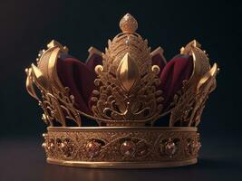 Golden Crown With Diamonds. Generative Ai photo