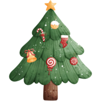 waterverf Kerstmis boom illustratie png