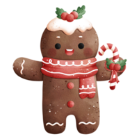 Watercolor Gingerbread Man Illustration png