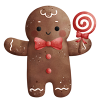 Watercolor Gingerbread Man Illustration png