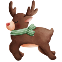 Watercolor Christmas Reindeer Illustration png