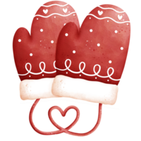 aquarelle Noël gants illustration png