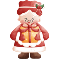 Watercolor Mrs Claus Illustration png
