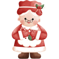 Watercolor Mrs Claus Illustration png