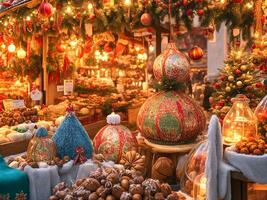 christmas stall. Generative AI photo