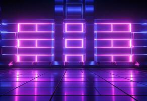 Neon illuminated futuristic backdrop realistic image, ultra hd, high design very detailed photo