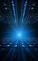 Ai generative Backdrop With Illumination Of blue Spotlights For Flyers realistic image ultra hd high design photo