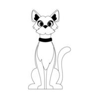 A cute, funny, red cat is just sitting over there. Childrens coloring page. vector