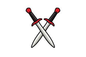 espada cavaleiro ilustração. feriado objeto ícone conceito. metal espada para jogos Projeto. metal guerra espada ícone Projeto. png