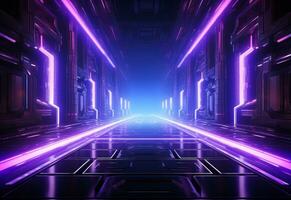 Ai Generative Neon illuminated futuristic backdrop realistic image, ultra hd, high design very detailed photo