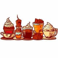 tasty coffee house isolated banner with different photo