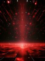 Ai generative Backdrop With Illumination Of Red Spotlights For Flyers realistic image ultra hd high design photo
