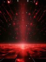 Ai generative Backdrop With Illumination Of Red Spotlights For Flyers realistic image ultra hd high design photo