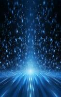 Ai generative Backdrop With Illumination Of blue Spotlights For Flyers realistic image ultra hd high design photo
