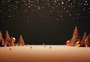 Ai generative Christmas background with negative space realistic image ultra hd high design very detailed photo