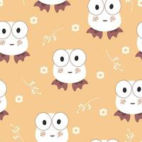 Vector cute frog seamless pattern set hand drawn cute doodle character