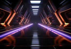 Ai Generative Neon illuminated futuristic backdrop realistic image, ultra hd, high design very detailed photo