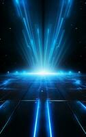 Ai generative Backdrop With Illumination Of blue Spotlights For Flyers realistic image ultra hd high design photo