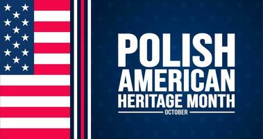 October is Polish American Heritage Month background template. Holiday concept. background, banner, placard, card, and poster design template with text inscription and standard color. vector