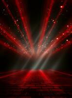 Ai generative Backdrop With Illumination Of Red Spotlights For Flyers realistic image ultra hd high design photo