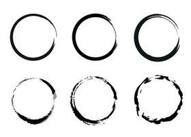 Enso zen stroke circle japanese brush symbol vector illustration.