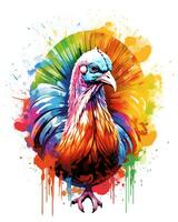 Thanksgiving turkey sticker on white isolated illustration background photo