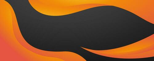 Modern dark orange geometric business banner design. Banner design with wave shapes. vector