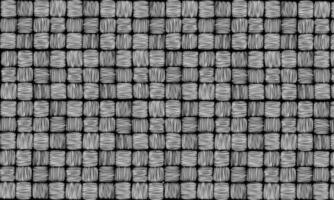 texture of weaving black and white background of square elements in doodle style vector