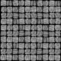 equal-sided texture of weaving black and white background of square elements in doodle style vector