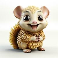 3d cartoon cute armadillo photo