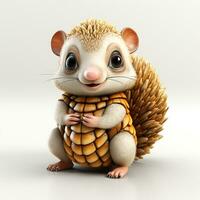 3d cartoon cute armadillo photo