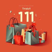 of 11.11 shopping day poster or banner photo