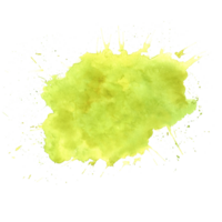 Yellow abstract splashing on paper. Watercolor texture. Illustration for backgrounds of different elements png